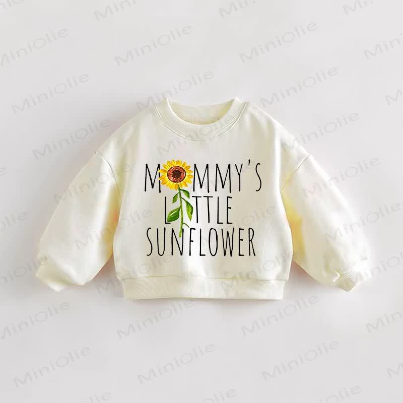MOMMY'S LITTLE SUNFLOWER Baby Toddler Sunflower Print Sweatshirt - Cream - 3-5T - image 1