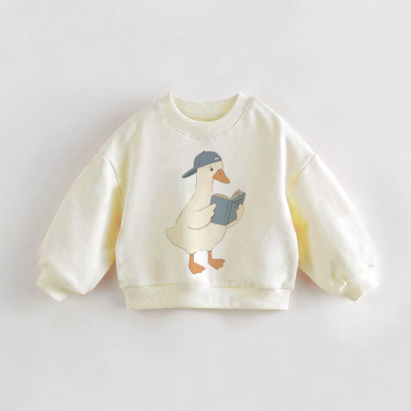 Baby Toddler Reading Goose Cream Sweatshirt - Cream - 3-5T - image 1
