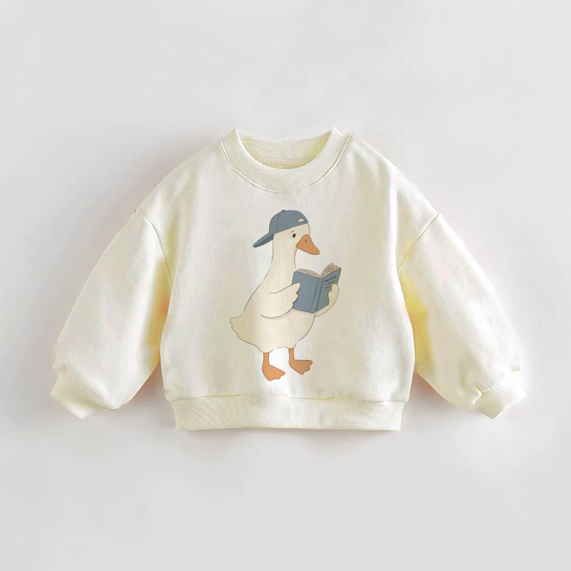 Baby Toddler Reading Goose Cream Sweatshirt - Cream - 3-5T - image 1