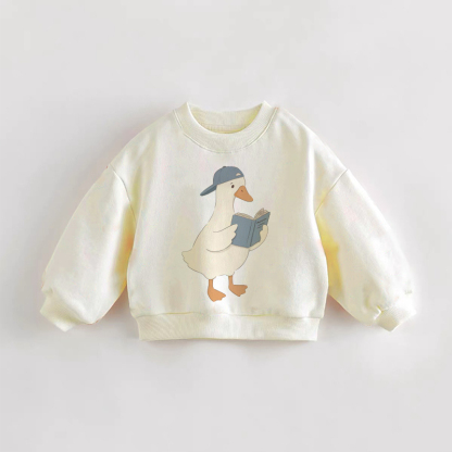 Baby Toddler Reading Goose Cream Sweatshirt - Cream - 3-5T - image 1