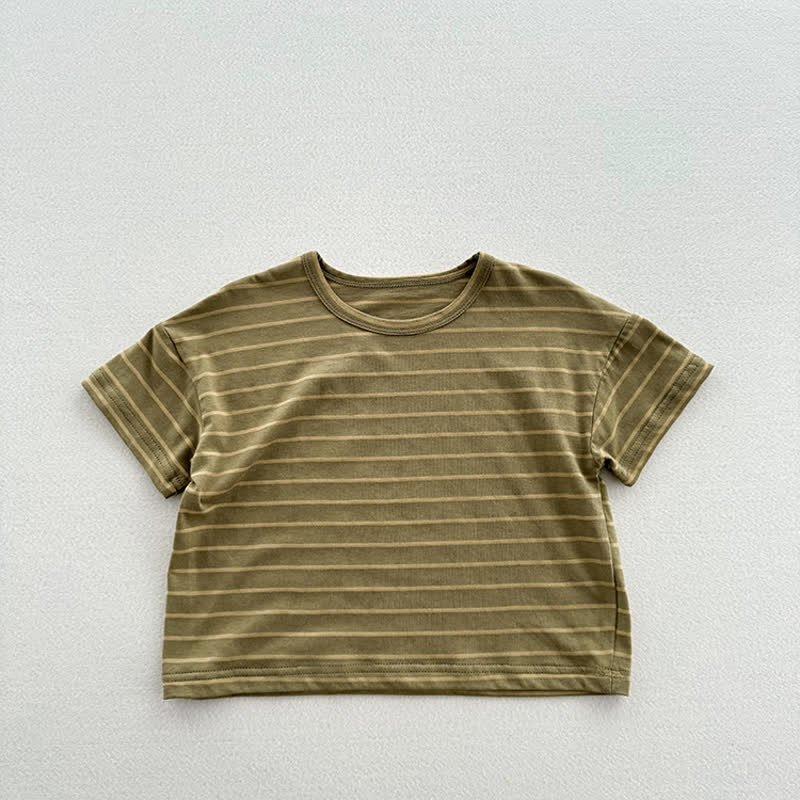Toddler Stripe Casual T-Shirt - Green - 8Y - image 11