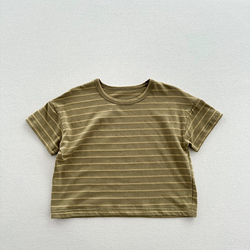 Toddler Stripe Casual T-Shirt - Green - 8Y - image 11