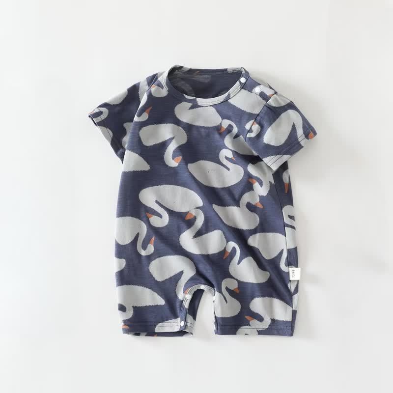 Baby Animal/Fruit Summer Romper - Blue Swan - 18-24M - image 4