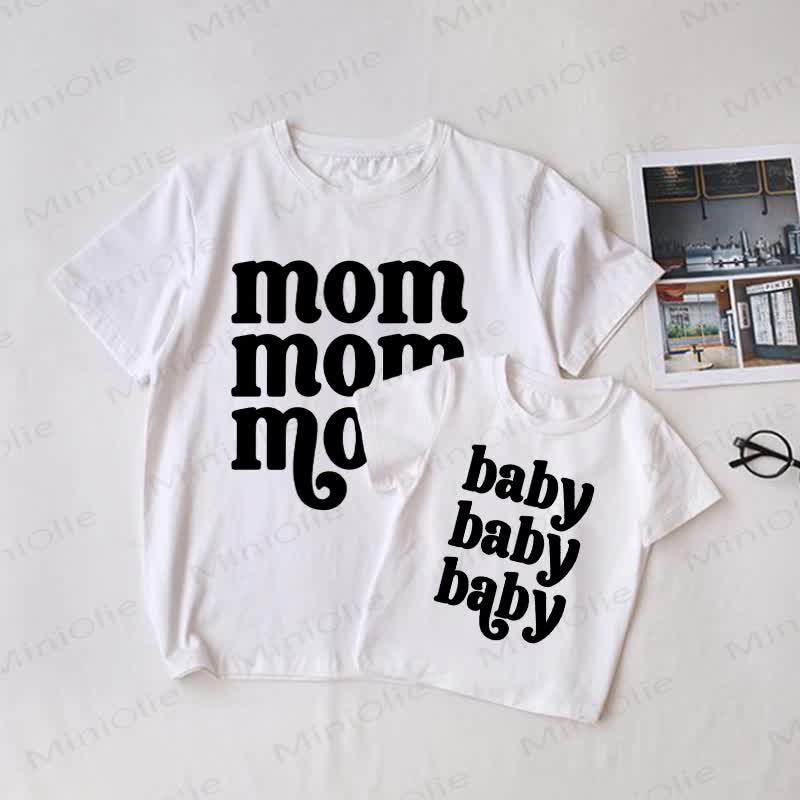MOM/BABY Baby White Family Matching T-shirt - image 1