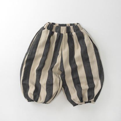 Baby Toddler Stripe Fleece Lined Pants - Beige Stripe - 8Y - image 3