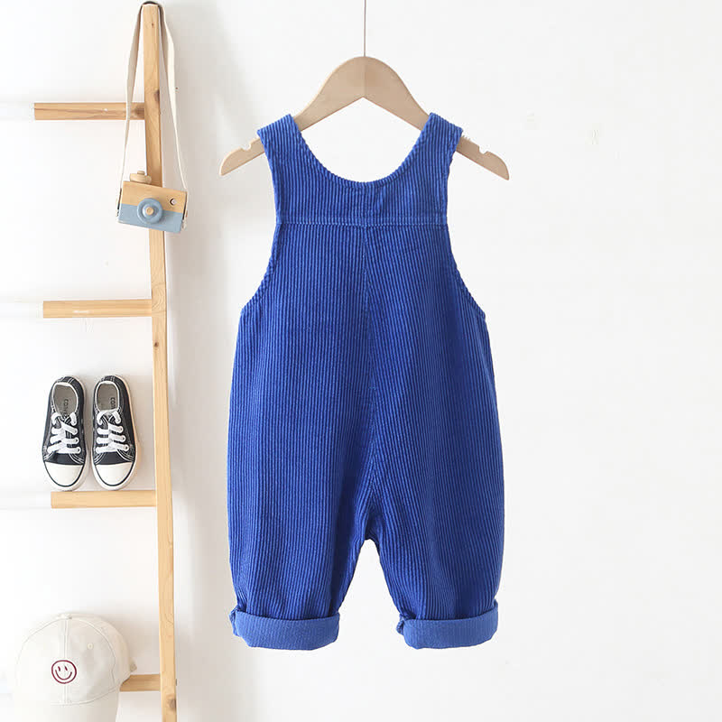 Toddler Solid Color Corduroy Neutral Overalls - image 16