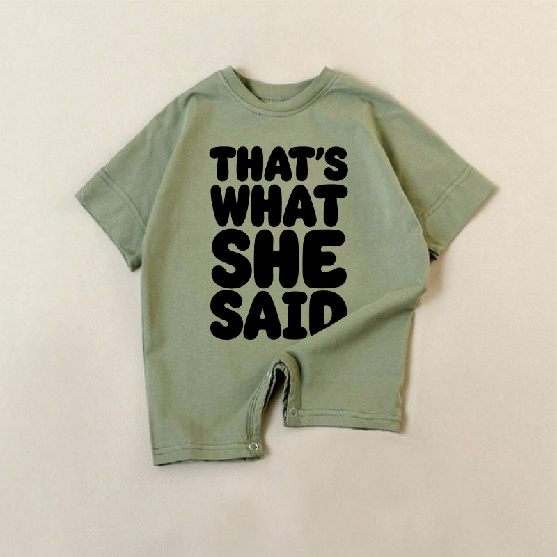 THAT'S WHAT SHE SAID Baby Green Romper - Green - 18-24M - image 1