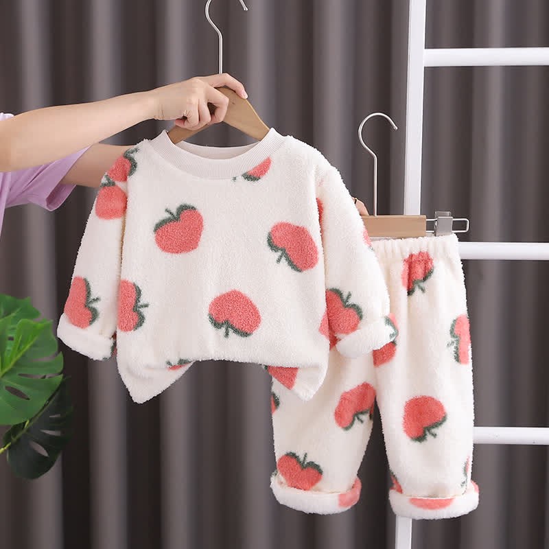 Toddler Strawberry Fleece Pajamas 2-piece Set - image 3