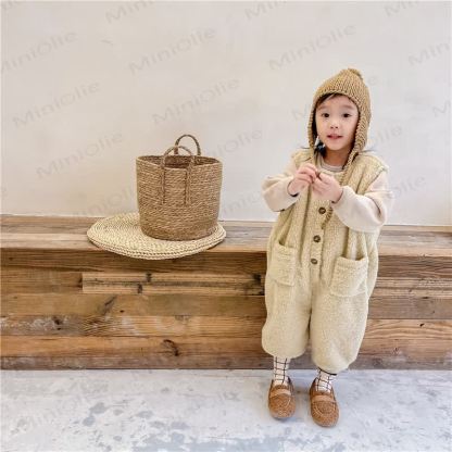 Baby Toddler Girl Fleece Overalls - image 3