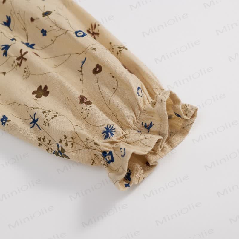 Toddler Vintage Flower Khaki Lapels Dress - image 7