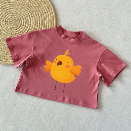 Baby Chick Summer Casual T-shirt - Brick Red - 2-3T - image 4