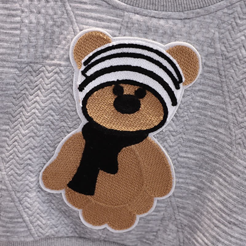 Baby Boy 2-Piece Simple Bear Sweatsuit Set - image 5