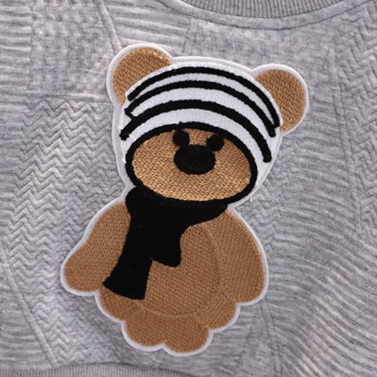 Baby Boy 2-Piece Simple Bear Sweatsuit Set - image 5