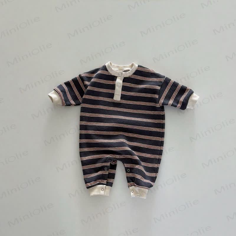 Baby Stripe Henley Romper - image 7