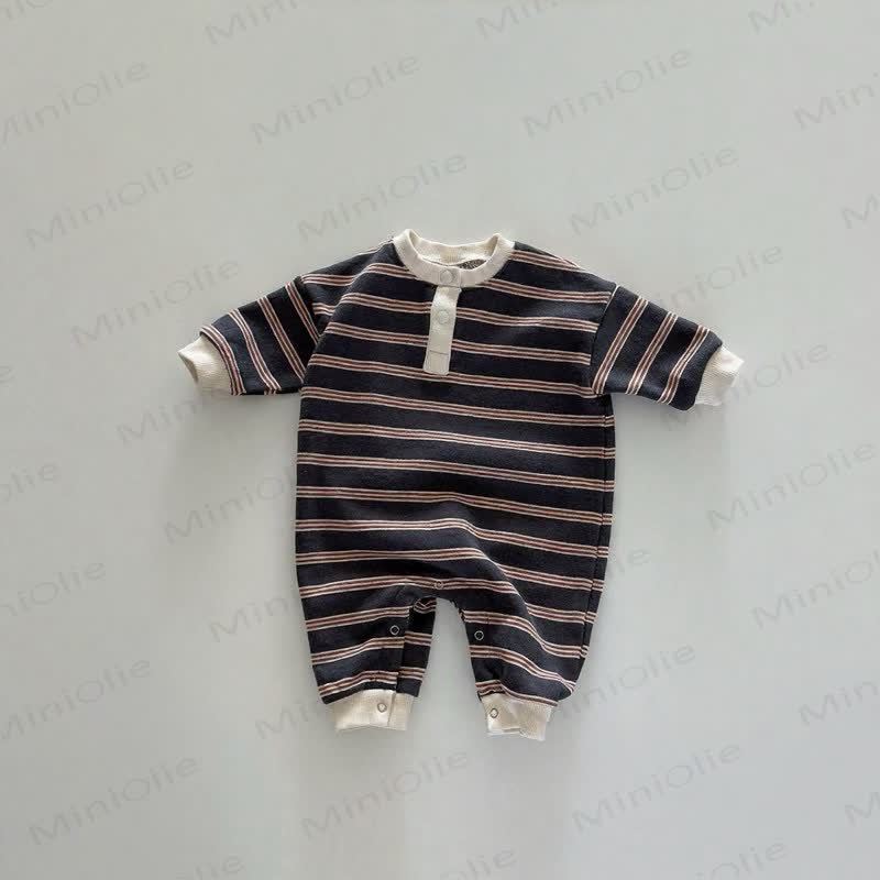 Baby Stripe Henley Romper - image 7