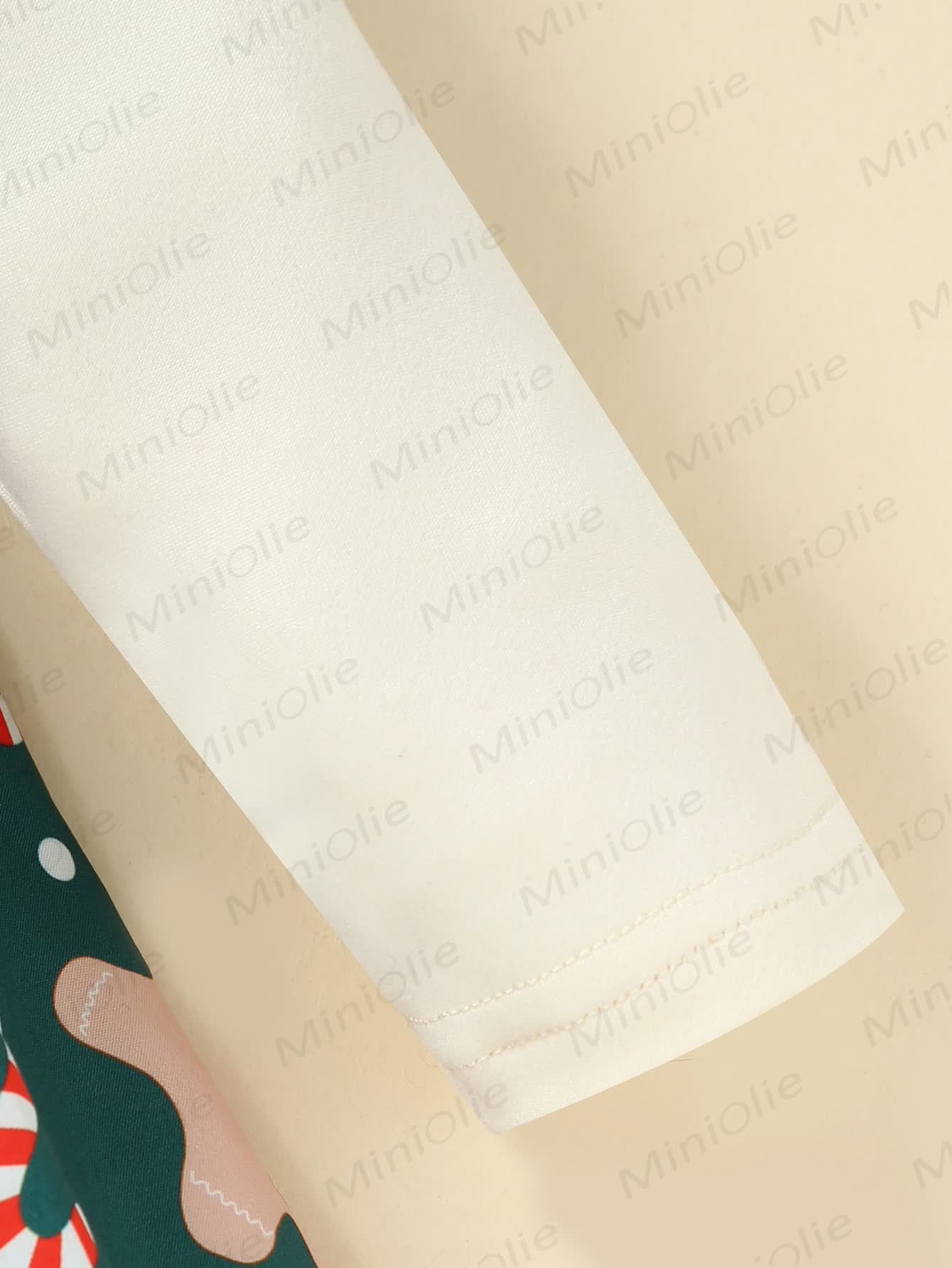 Baby Girl Gingerbread Man Green Dress With A Headband - image 8