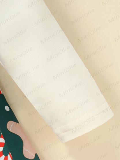 Baby Girl Gingerbread Man Green Dress With A Headband - image 8