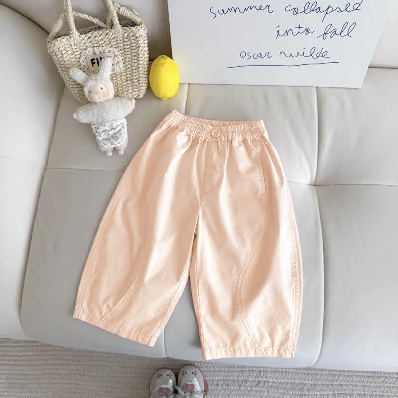 Toddler Girls Soft Cotton Solid Color Pants - Pink - 8-9T - image 5