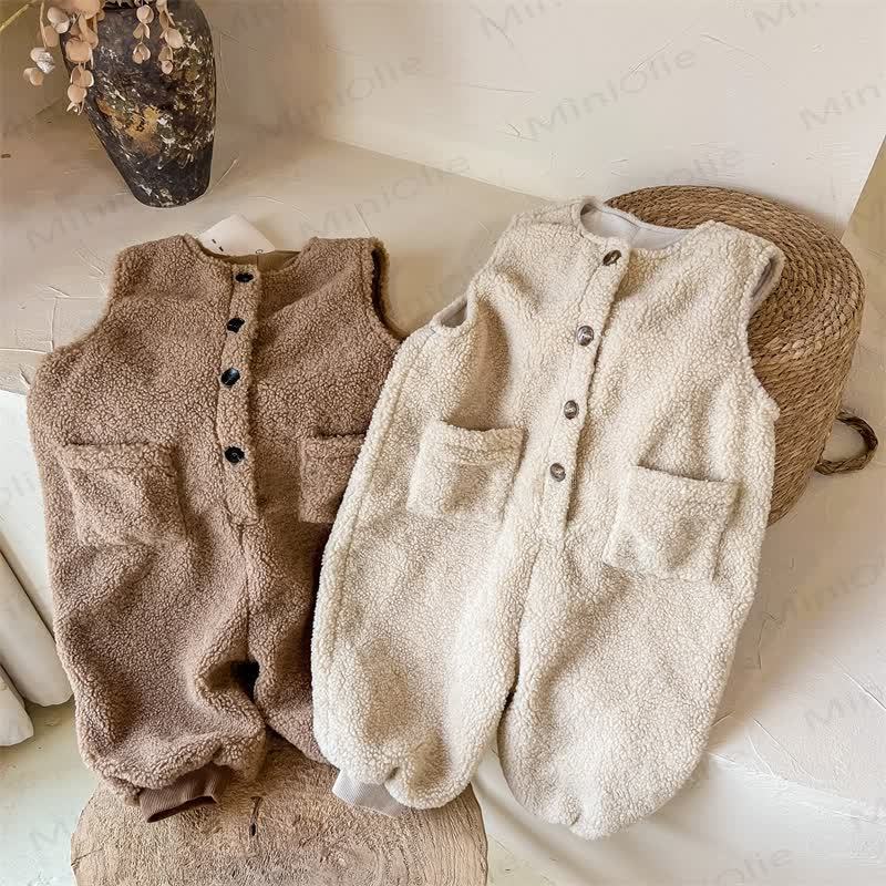 Baby Toddler Girl Fleece Overalls - image 5