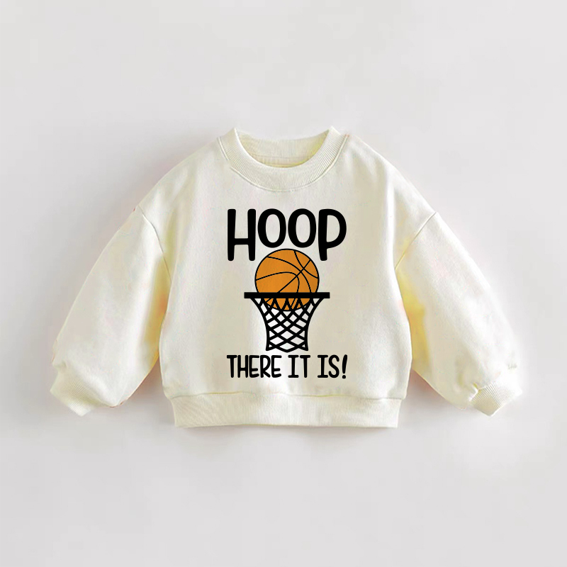 HOOP THERE IT IS! Baby Toddler Basketball Sweatshirt - Cream - 3-5T - image 1