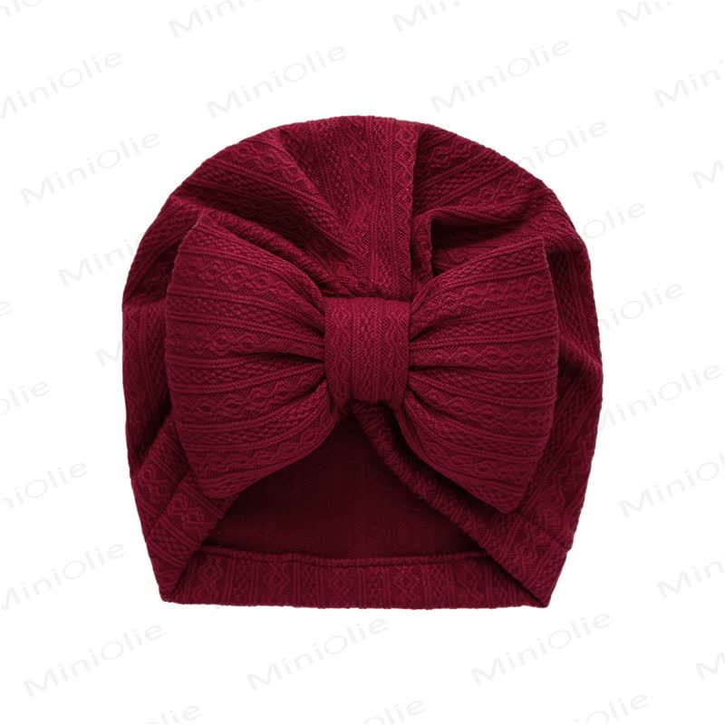 Baby Newborn Bow Protector Hat - Wine Red - image 7