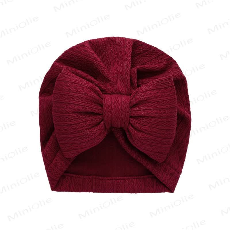 Baby Newborn Bow Protector Hat - Wine Red - image 7