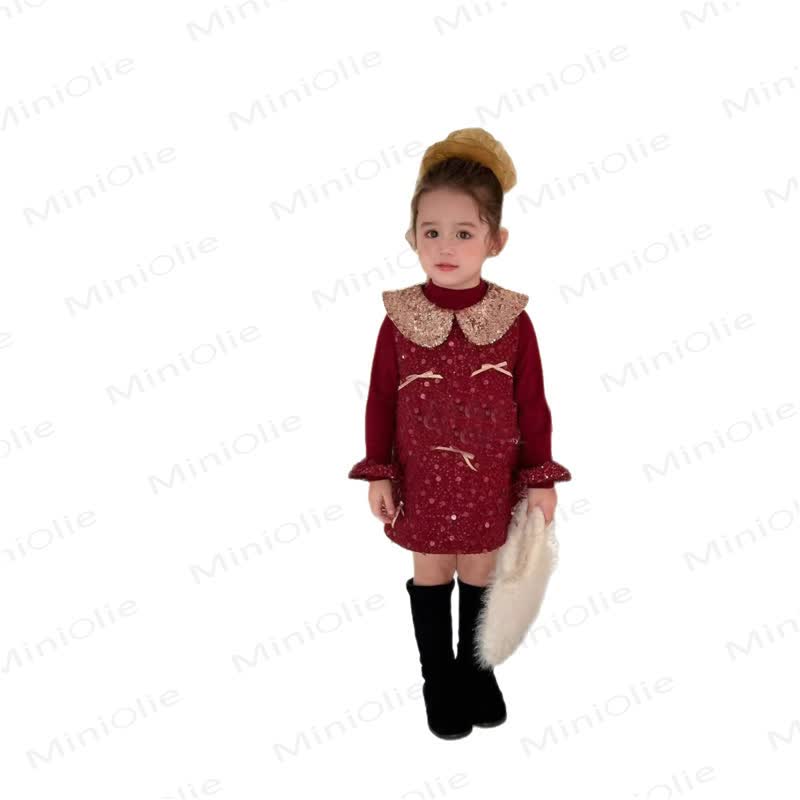 Toddler Girl Red Bow Sequins Dress & Top - image 4