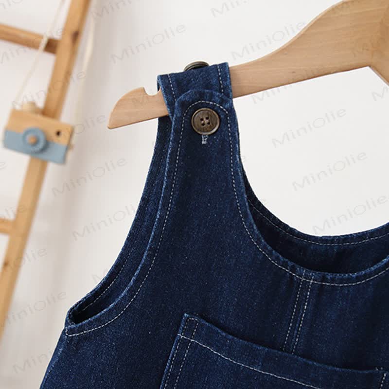 Baby Toddler Mushroom Denim Fleece Lined Overalls - image 3