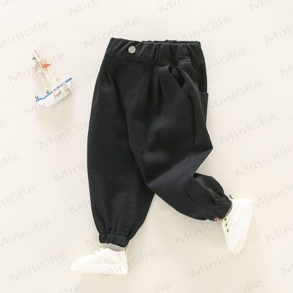Toddler Boy Pure Color Simple Pants - Black - 10Y - image 3