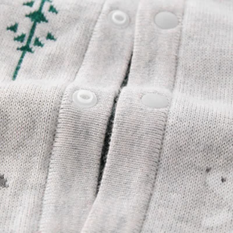 Baby Grey Car and Tree Pattern Snap Romper - image 5