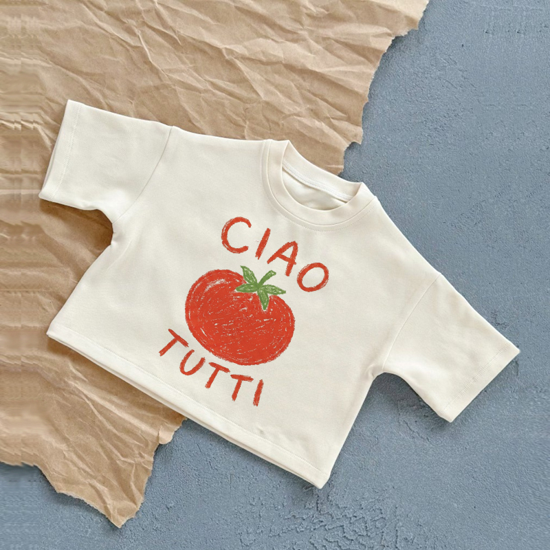 CIAO TUTTI Baby White Tomato Summer Casual T-Shirt - White - 2-3T - image 1