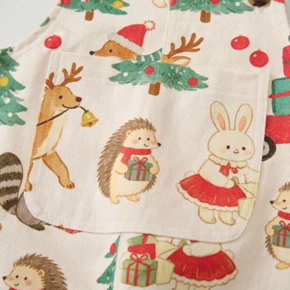 Baby Toddler Christmas Print Pocket Overalls - image 4