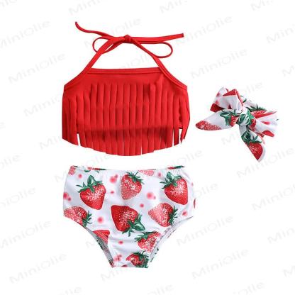 Baby 2-Piece Strawberry Swimwear with Headband - image 9