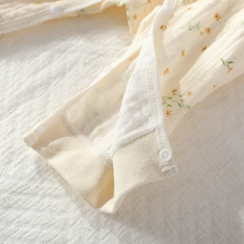 Baby Girl Orchid Daisy Beige Kimono Romper - image 13