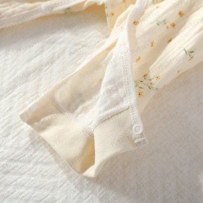 Baby Girl Orchid Daisy Beige Kimono Romper - image 13