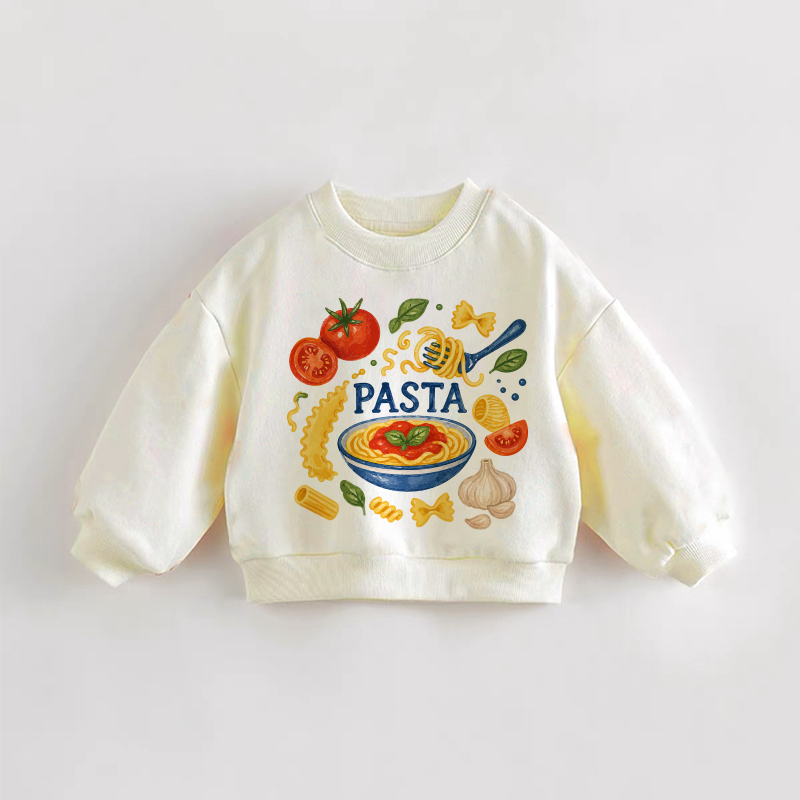PASTA Baby Toddler Food Cream Sweatshirt - Cream - 3-5T - image 1