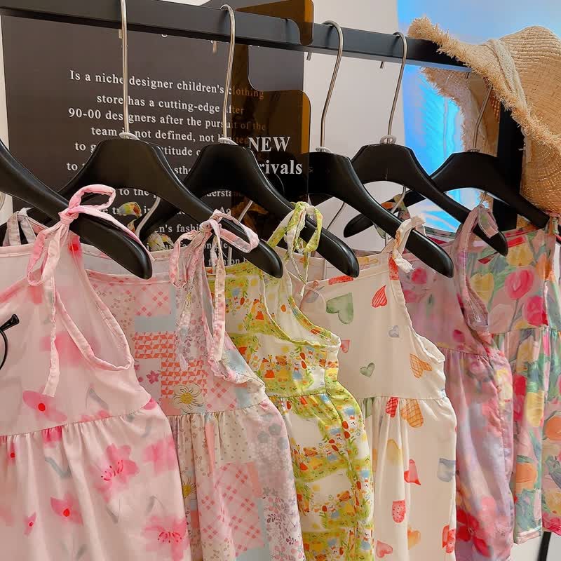 Toddler Girl Floral Spaghetti Strap Dress - image 8