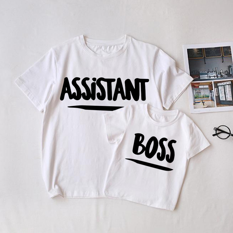 ASSISTANT/BOSS Baby White Family Matching T-shirt - White - Adult T-Shirt: XL - image 1