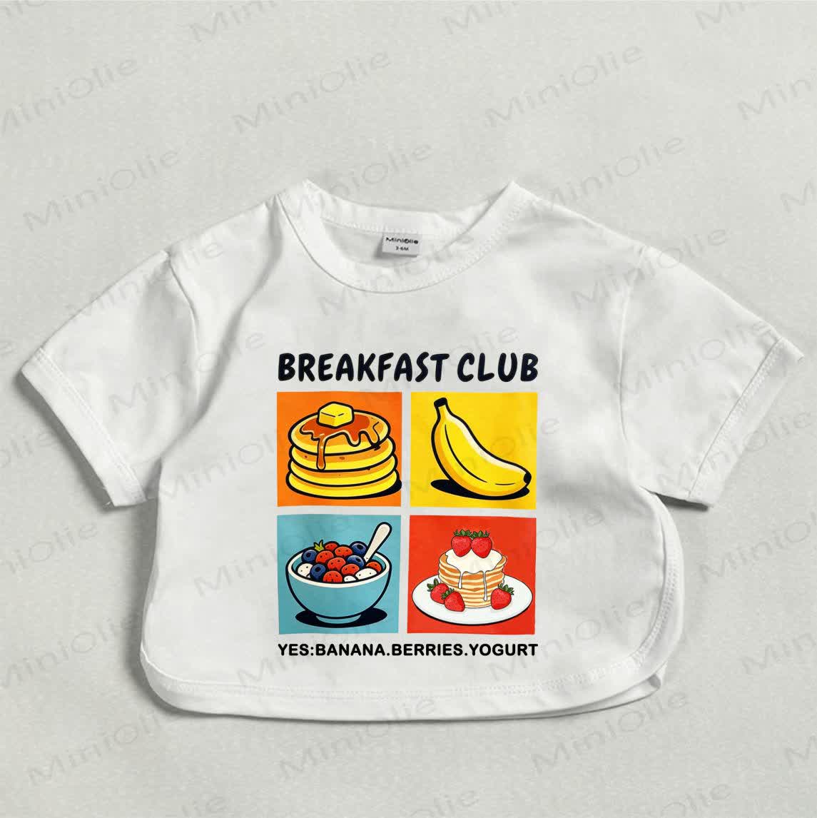 BREAKFAST CLUB YES BANANA BERRIES YOGURT Baby White T-shirt - White - 18-24M - image 1