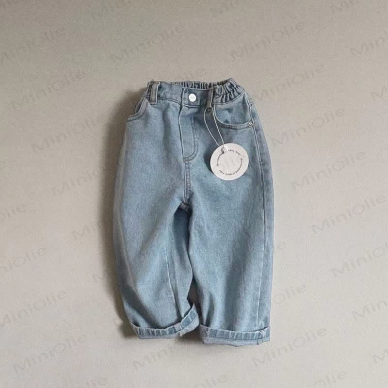 Baby Denim Solid Color Fashion Pants - Light Blue - 3-4T - image 6