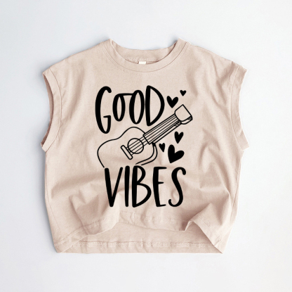 GOOD VIBES Baby Toddler Khaki Tank Top - Khaki - 3-5T - image 1