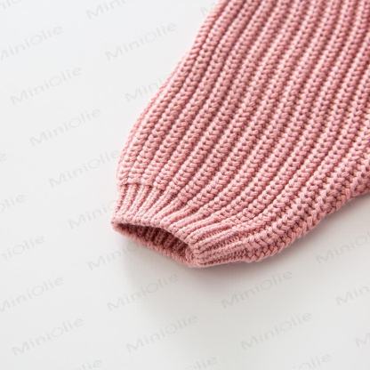 Baby Knitted Solid Color Simple Sweater - image 5
