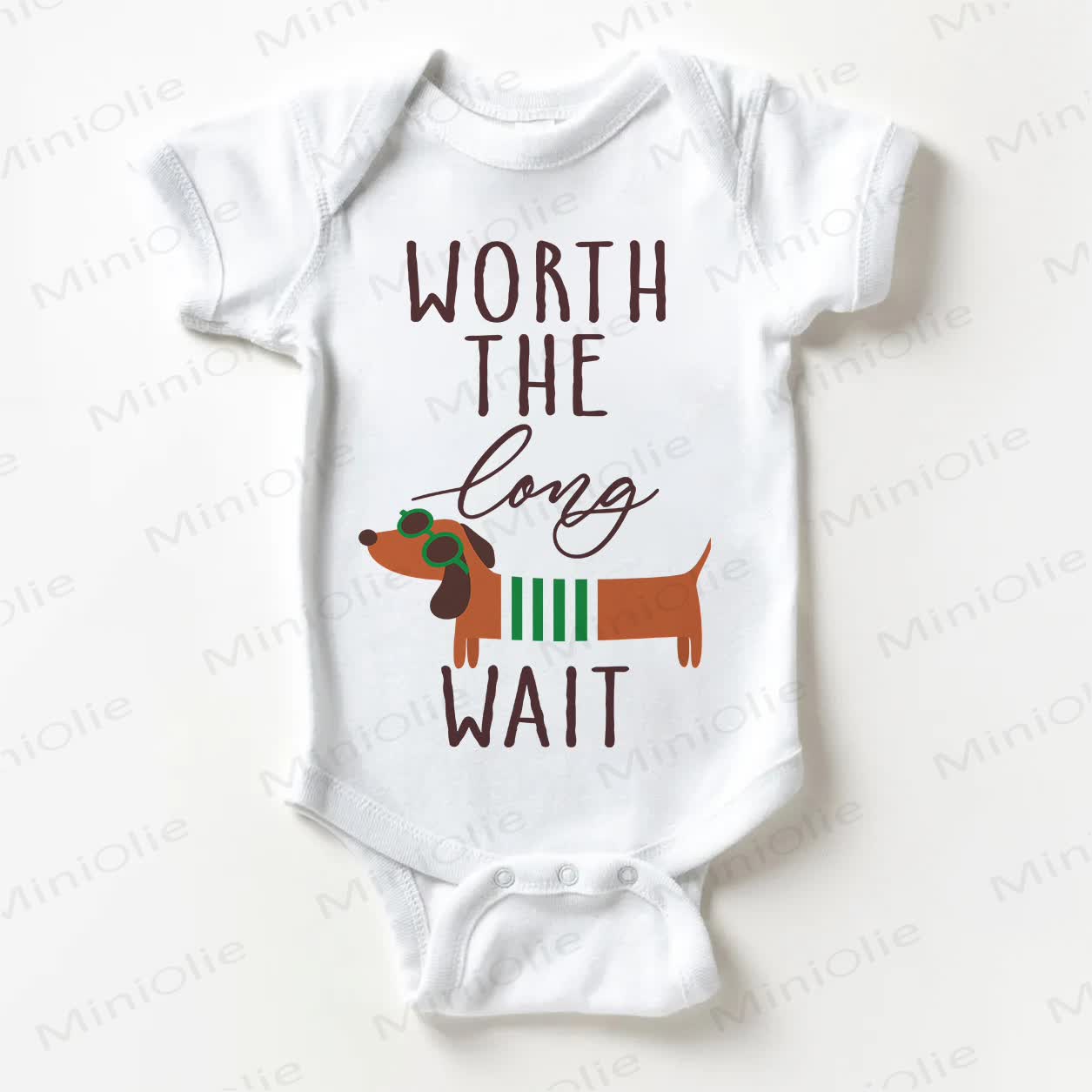 WORTH THE LONG WAIT Baby Excavator White Bodysuit - White - 18-24M - image 1