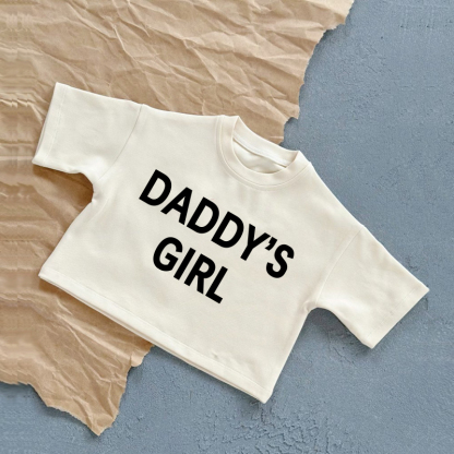 DADDY'S GIRL Baby Slogan Summer Casual T-Shirt - White - 2-3T - image 1