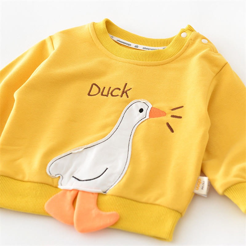  CUTE DUCK Baby Yellow Sweatshirt Romper - image 4