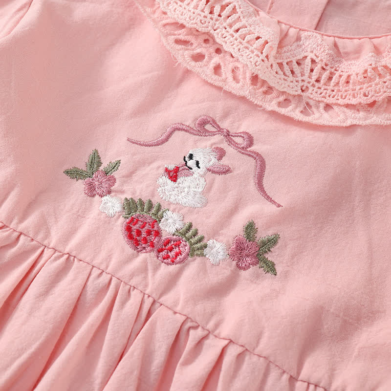 Toddler Strawberry Bow Bunny Sweet Dress - image 8