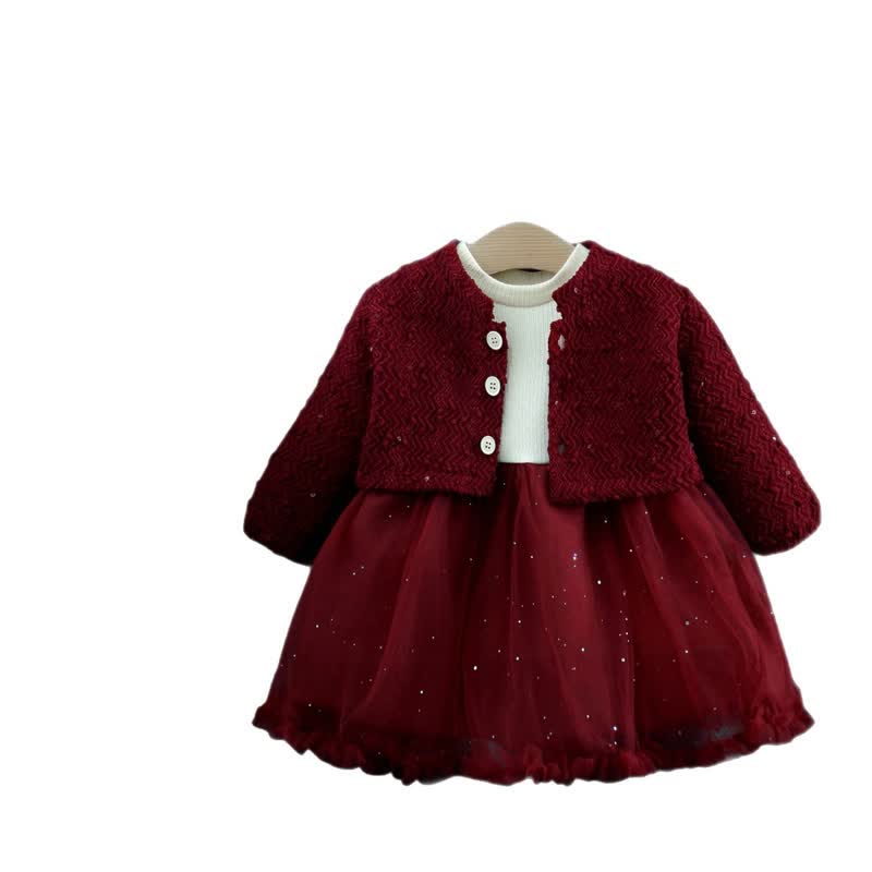 Baby Ribbed Mesh Dress and Cardigan - image 11