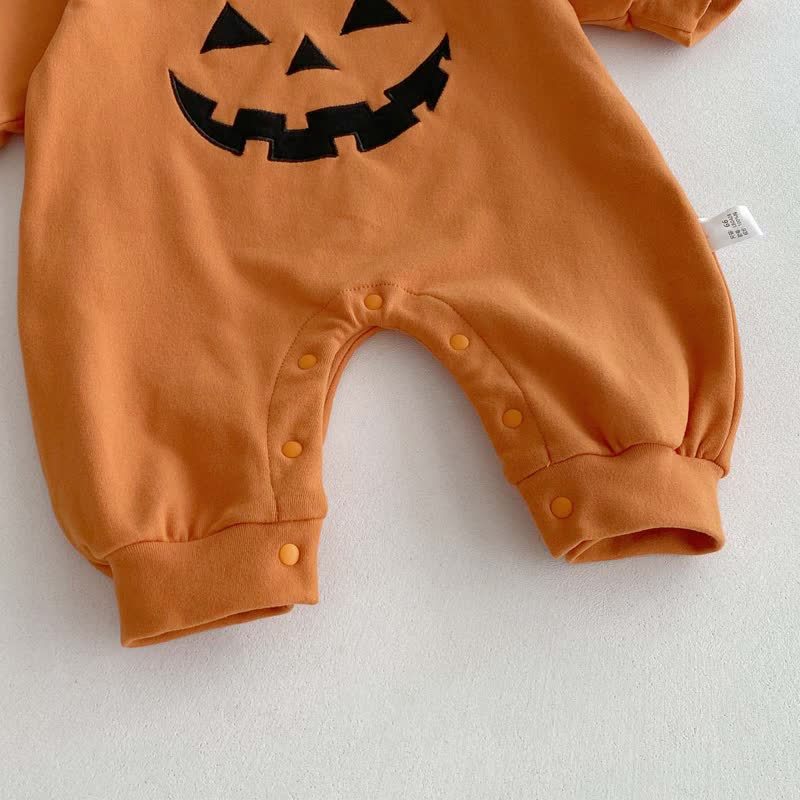 Baby Pumpkin Leaf Collar Halloween Romper and Hat - image 8