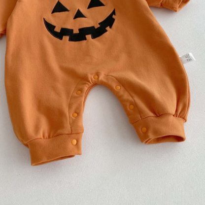 Baby Pumpkin Leaf Collar Halloween Romper and Hat - image 8