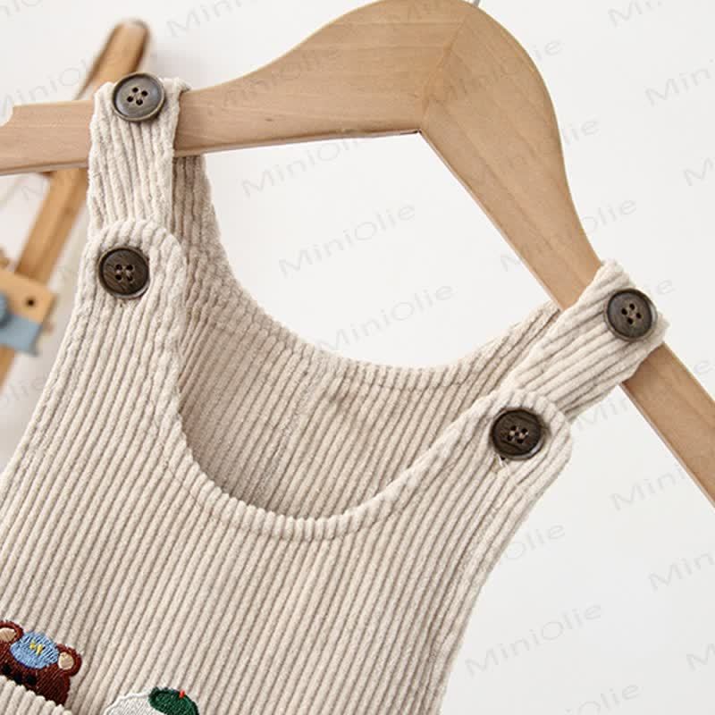 Baby Toddler Animal Corduroy Fleece Lined Overalls - image 8